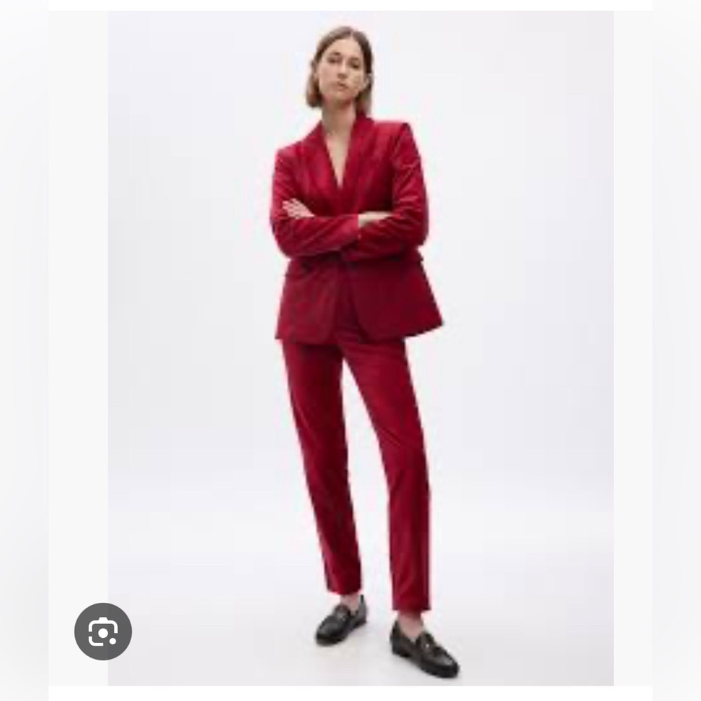 Gap Blazer in soft velour, dark red. Small , 2023 collection.